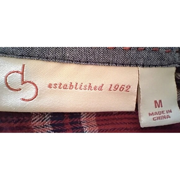 CB Established 1962 Red Plaid Blouse‎ Women's Size M - Picture 3 of 5